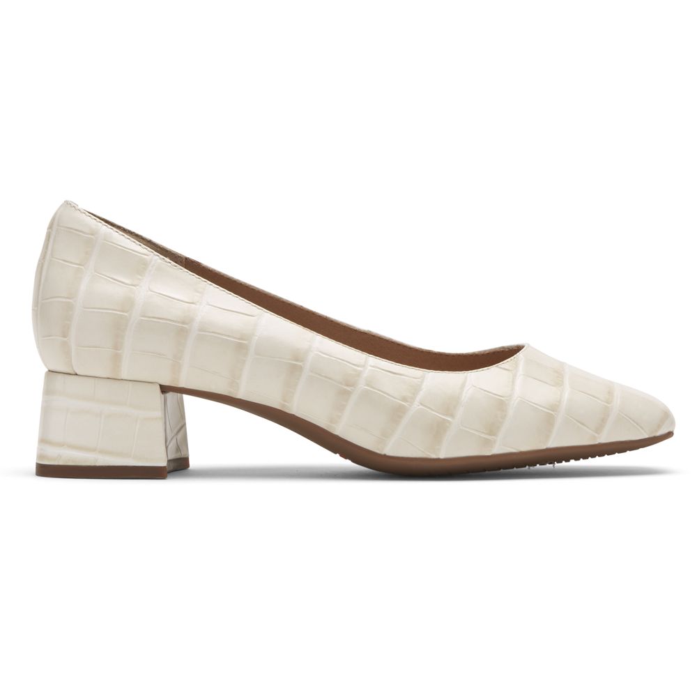 Rockport Canada Total Motion Esma Heel - Womens Pumps Off-White (PEA352019)